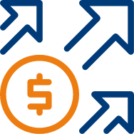 Icon depicting increasing money